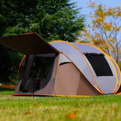 Tente de Camping familiale étanche pour 2/3/4/6 personnes, installation en plein air, Portable, plage, Fiber de verre, grande taille, voyage, randonnée, tente familiale, Pop rapide